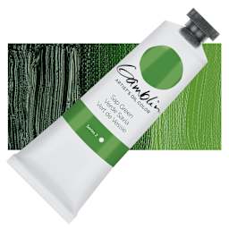 Gamblin Artist's Oil Color - Sap Green, 37 ml tube and swatch