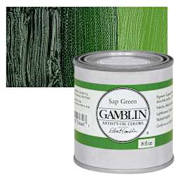 Gamblin Artist's Oil Color - Sap Green, 8 oz Can and swatch