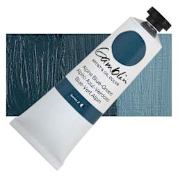Gamblin Artist's Oil Color - Alpine Blue-Green, 37 ml tube and swatch