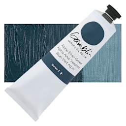 Gamblin Artist's Oil Color - Alpine Blue-Green, 150 ml tube and swatch