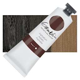 Gamblin Artist's Oil Color - Asphaltum, 37 ml tube and swatch