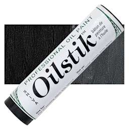 Shiva Oilstik Oil Paint - Ivory Black, Jumbo oilstik and swatch
