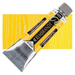 Rembrandt Artists' Oil Color - Cadmium Yellow Medium, 150 ml tube and swatch