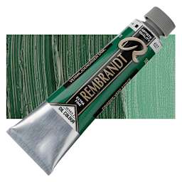 Rembrandt Artists' Oil Color - Cinnabar Green Deep, 40 ml tube and swatch