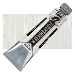 Rembrandt Artists' Oil Color - Zinc White (Linseed), 40 ml tube and swatch