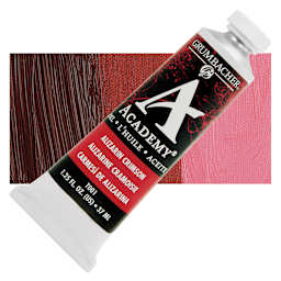 Grumbacher Academy Oil Color - Alizarin Crimson, 37 ml tube and swatch