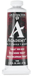 Grumbacher Academy Oil Colors - Single 37 ml Thalo Red Rose tube shown upright
