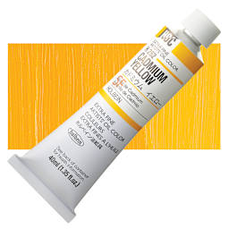 Holbien Artists' Oil Color - Cadmium Yellow, 40 ml tube and swatch
