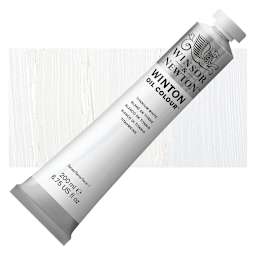Winsor & Newton Winton Oil Color - Titanium White, 200 ml tube and swatch