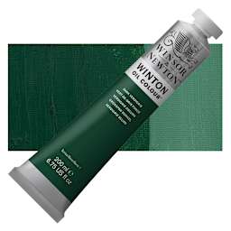 Winsor & Newton Winton Oil Color - Dark Verdigris, 200 ml, Tube and swatch