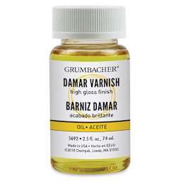 Grumbacher Damar Liquid Varnish - Front of 2.5 oz bottle