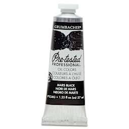 Grumbacher Pre-Tested Artists' Oil Color - Mars Black, 1.25 oz tube