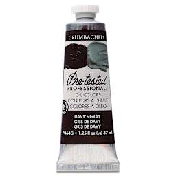 Grumbacher Pre-Tested Artists' Oil Color - Davy's Gray, 1.25 oz tube