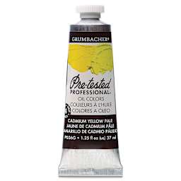 Grumbacher Pre-Tested Artists' Oil Color - Cadmium Yellow Pale, 1.25 oz tube