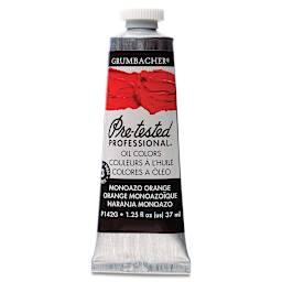 Grumbacher Pre-Tested Artists' Oil Color - Mono Azo Orange, 1.25 oz tube