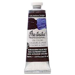 Grumbacher Pre-Tested Artists' Oil Color - Ultramarine Blue Deep, 1.25 oz tube