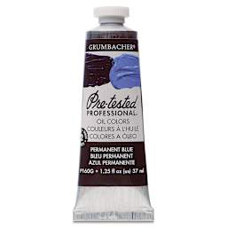 Grumbacher Pre-Tested Artists' Oil Color - Permanent Blue (Ultramarine), 1.25 oz tube