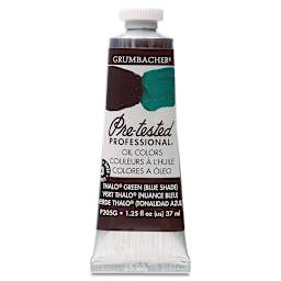Grumbacher Pre-Tested Artists' Oil Color - Thalo Green (Blue Shade), 1.25 oz tube