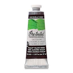 Grumbacher Pre-Tested Artists' Oil Color - Thalo Yellow Green, 1.25 oz tube