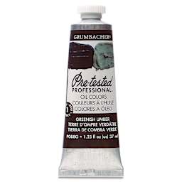 Grumbacher Pre-Tested Artists' Oil Color - Greenish Umber, 1.25 oz tube
