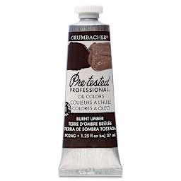 Grumbacher Pre-Tested Artists' Oil Color - Burnt Umber, 1.25 oz tube