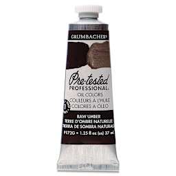 Grumbacher Pre-Tested Artists' Oil Color - Raw Umber, 1.25 oz tube