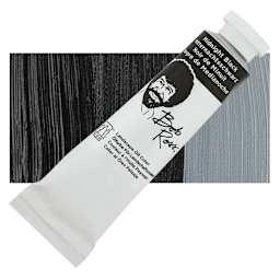 Bob Ross Oil Color - Midnight Black, 1.25 oz tube and swatch