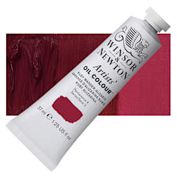 Winsor & Newton Artists' Oil Color - Ruby Madder Alizarin, 37 ml tube and swatch