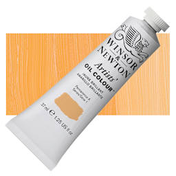 Winsor & Newton Artists' Oil Color - Brilliant Yellow, 37 ml, Tube and swatch