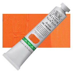 Winsor & Newton Artists' Oil Color - Cadmium Free Orange, 200 ml, Tube and swatch