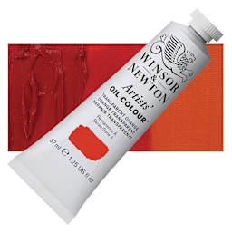 Winsor & Newton Artists' Oil Color - Transparent Orange, 37 ml tube and swatch