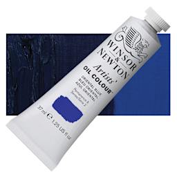 Winsor & Newton Artists' Oil Color - Oriental Blue, 37 ml tube and swatch