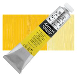 Winsor & Newton Artisan Water Mixable Oil Paint - Cadmium Yellow Pale Hue, 200 ml tube and swatch