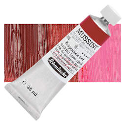 Schmincke Mussini Oil Color - Madder Lake Dark , 35 ml tube and swatch