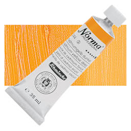 Schmincke Norma Professional Oil Paint - Cadimum Yellow Deep, 35 ml, Tube and swatch