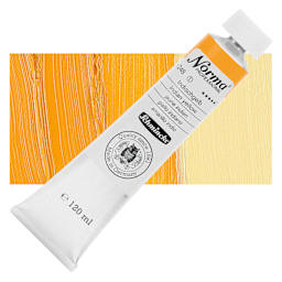 Schmincke Norma Professional Oil Paint - Indian Yellow, 120 ml, Tube and swatch