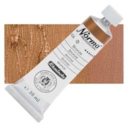 Schmincke Norma Professional Oil Paint - Bronze, 35 ml, Tube and swatch