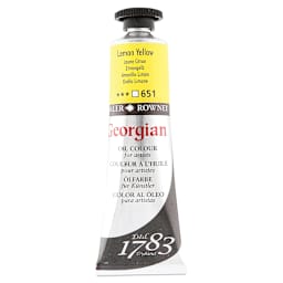 Daler-Rowney Georgian Oil Paints -  Upright tube of Lemon Yellow shown