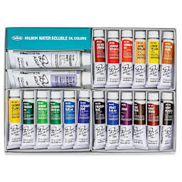 Holbein Duo Aqua Water Soluble Oils - Set of 20, Standard Colors and Quick Drying Medium, 20 ml tubes