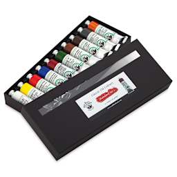 Old Holland Classic Oil Color - Introductory Box Set, Set of 10 with lid partially removed