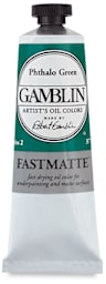 Gamblin FastMatte Alkyd Oil Colors - Upright 37 ml tube of Phthalo Green
