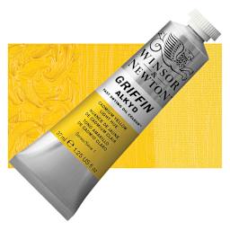 Winsor & Newton Griffin Alkyd - Cadmium Yellow Light Hue, 37 ml tube and swatch