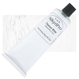 CAS AlkydPro Fast-Drying Alkyd Oil Color - Titanium White, 120 ml tube and swatch