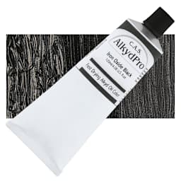 CAS AlkydPro Fast-Drying Alkyd Oil Color - Iron Oxide Black, 120 ml tube and swatch