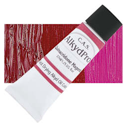 CAS AlkydPro Fast-Drying Alkyd Oil Color - Quinacridone Magenta, 37 ml tube and swatch