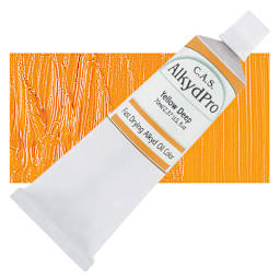 CAS AlkydPro Fast-Drying Alkyd Oil Color - Yellow Deep, 70 ml tube and swatch