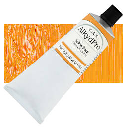 CAS AlkydPro Fast-Drying Alkyd Oil Color - Yellow Deep, 120 ml tube and swatch