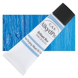 CAS AlkydPro Fast-Drying Alkyd Oil Color - Brilliant Blue, 37 ml tube and swatch