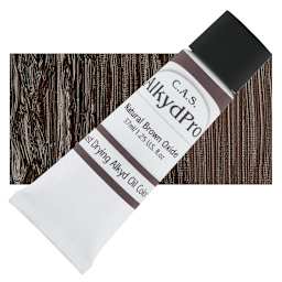 CAS AlkydPro Fast-Drying Alkyd Oil Color - Natural brown Oxide, 37 ml tube and swatch