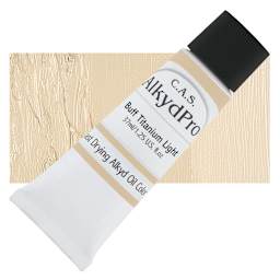 CAS AlkydPro Fast-Drying Alkyd Oil Color - Buff Titanium Light, 37 ml tube and swatch